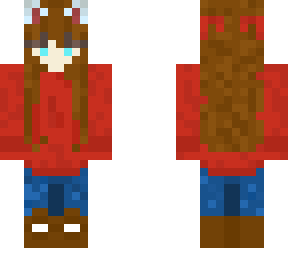 teen girl red jumper (sleeves 2)