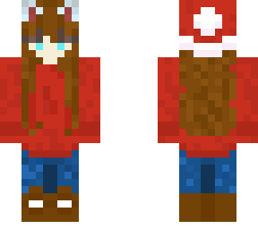 teen girl red jumper santa hat