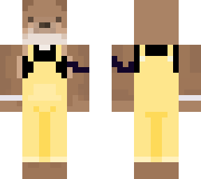 otter with headphones and overalls