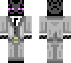 enderman with grey coat and suit