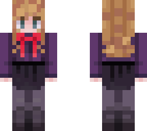 purple and a red bow