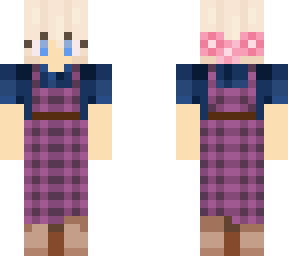 blond and overalls