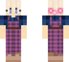 blond and overalls