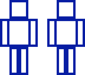 blue and red man