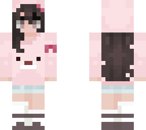 cute pink bear hoodie girl