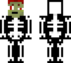 a zombie in skeletons clothing