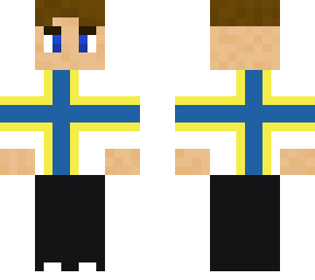 a boy with brown hair and a sweden finn t-shirt