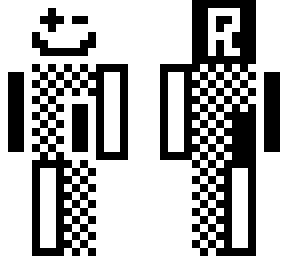 black white