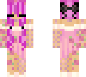 long pink w/ flowers 1