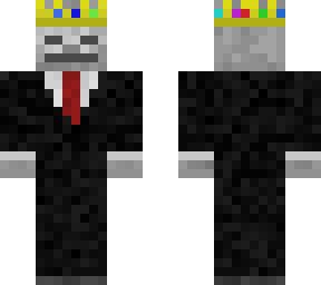 skeleton in suit and crown