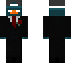 green duck with suit