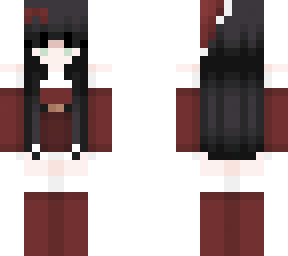 cute christmas egirl with black hair
