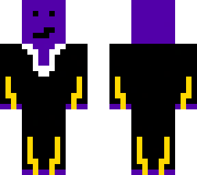 purple man in black and gold suiut