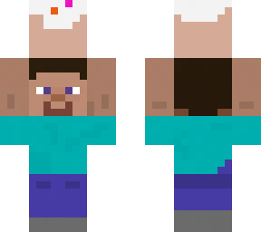 steve holding a cake