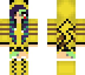 purpple and teal hair pikagirl but zombie