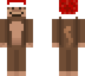 monito con gorro de navidad