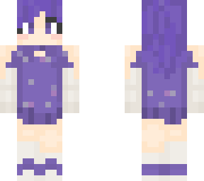 purpled haired girl with purple eyes