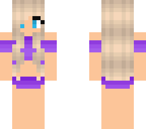blond purple girl bikini