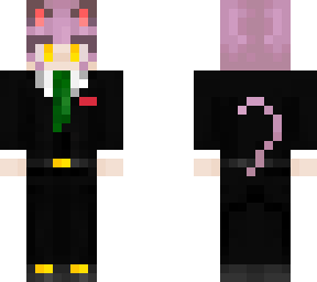 pink hair cat boy in tuxedo
