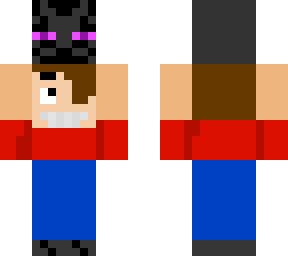 boy holding enderman head