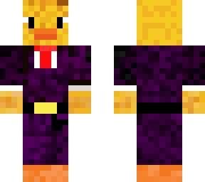 black/purple suit duck