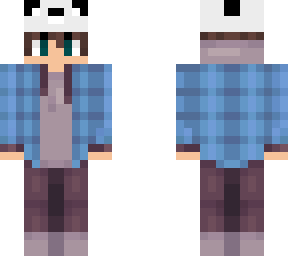 blue hoodie boy with panda bucket hat
