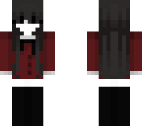 red uniform girl wide jeans