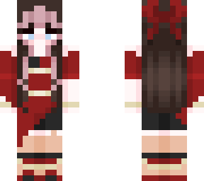 emilepsi in a red and black outfit