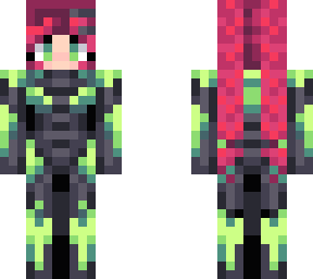 green & red mecha girl - full skin