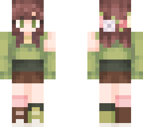 green girl with off shoulder shirt