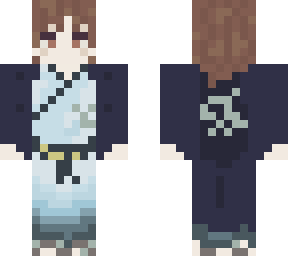 man in blue hanfu with dark blue cloak atop of it