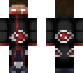 steve with blind eyes in akatsuki cloak