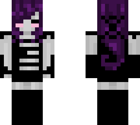 urple haired girly with fingerless gloves (w blush)