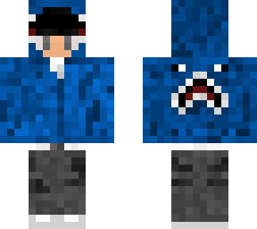 blue camo bape hoodie with black beanie (male)