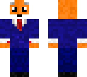 fox with a blue tuxedo