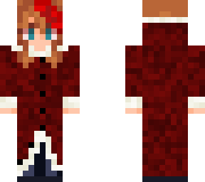girl with red streak in hair and winter coat