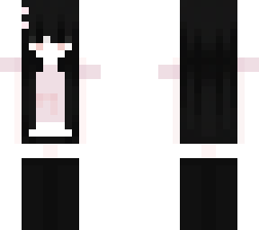 black hair girl pink