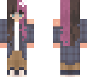 person i made with pink hair and brown hair