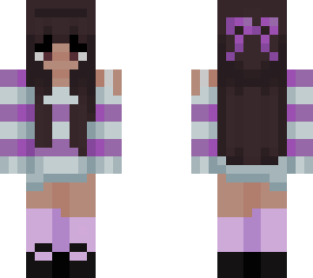 purple & white striped sweater girl <3