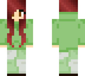 sage green hoodie girl with red hair v2