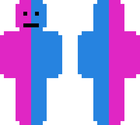 blue-pink skin