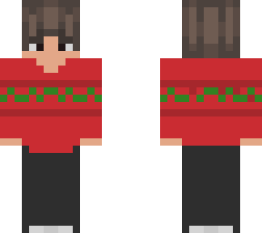 winter boy brown hair red jacket