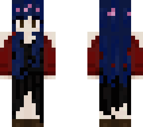 vampire with blue hair v3 flowers