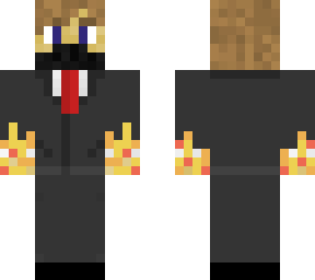 suit man with fire hands