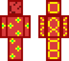 red guy with flowers