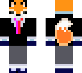 red fox in a suit