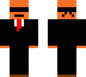 roranges with a suit and blindfold