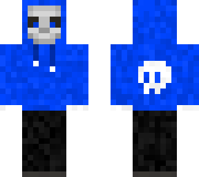 blue hoodie skeleton