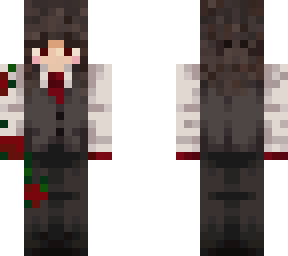 girl with suit and roses
