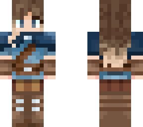 elf girl blue clothes brown hair